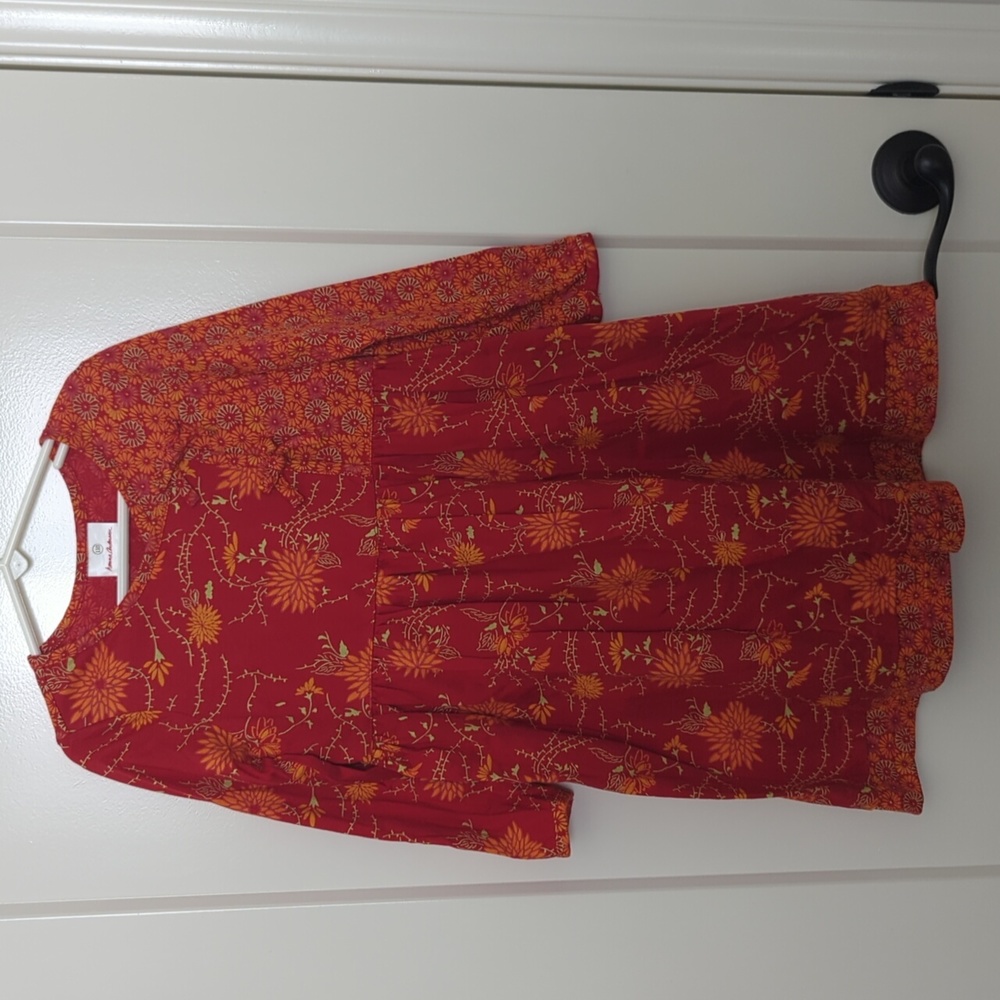 Gorgeous Hanna Andersson long sleeve red and orange dress Sz 5 Never worn
